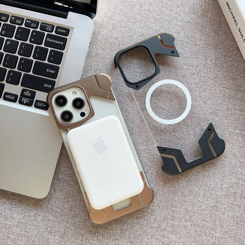 Boîtier de téléphone sans cadre en métal magnétique 15 boîtier de protection 14