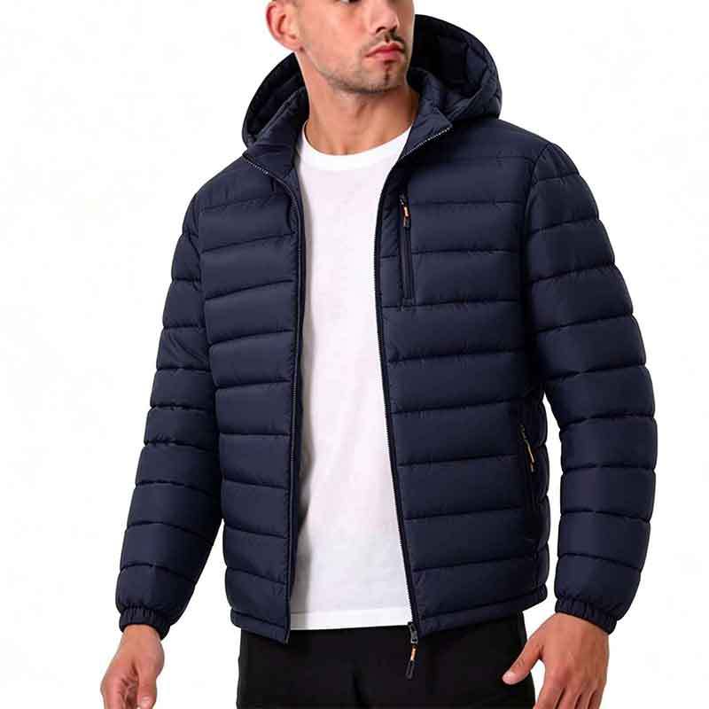 Veste de coton de couleur solide et chaude pour hommes