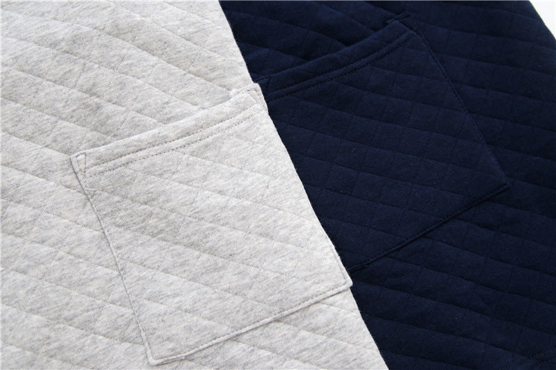 Autumn Hiver Hommes Style Japonais Pure Cotton Air-Layer Loungewear Set