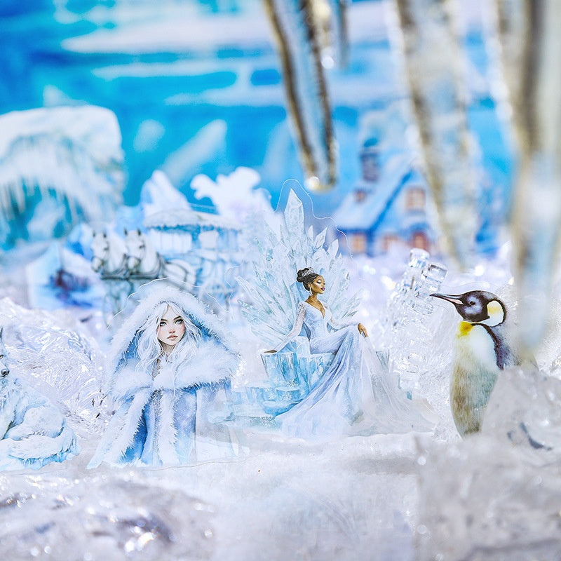 Belle journée d'hiver animal paysager PET Sticker Bag