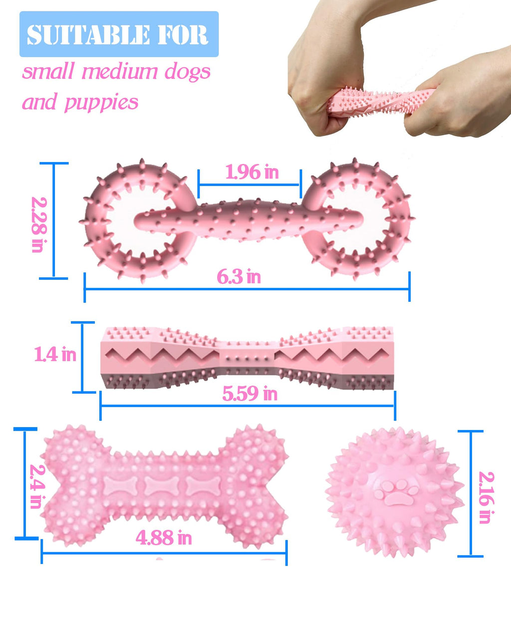 Jouets à croustilles pour petits chiens moyens Jeu de jouets de chien fille Mignon 2-8 mois Cle