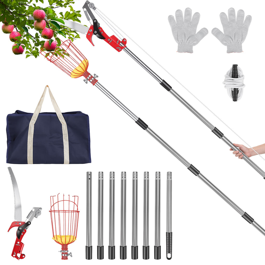 14.4FT OU 10.9FT Option 2-en-1 Picker de scie et de fruits avec Pol en acier inoxydable extensible