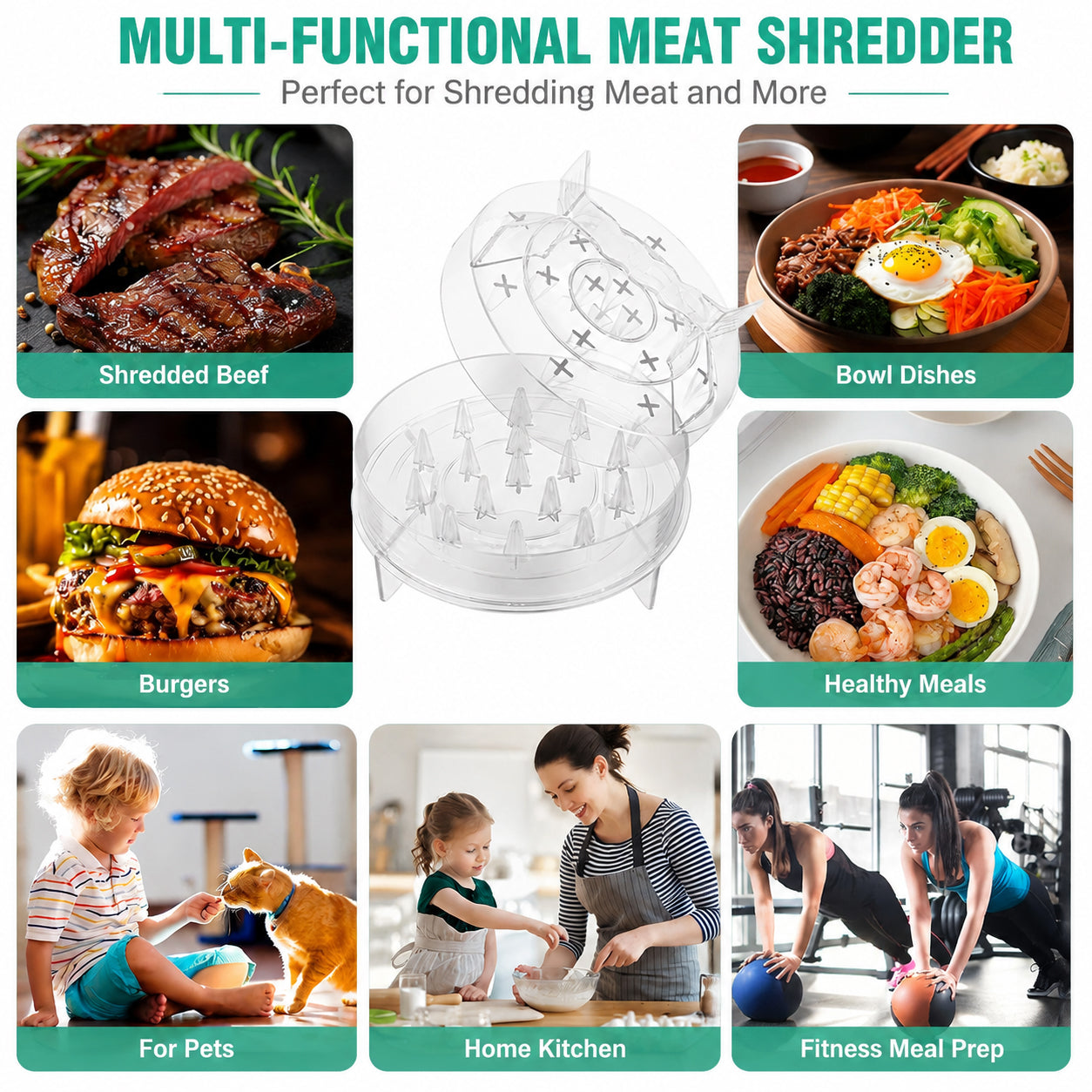 Shredder de viande visible avec un couvercle entièrement transparent