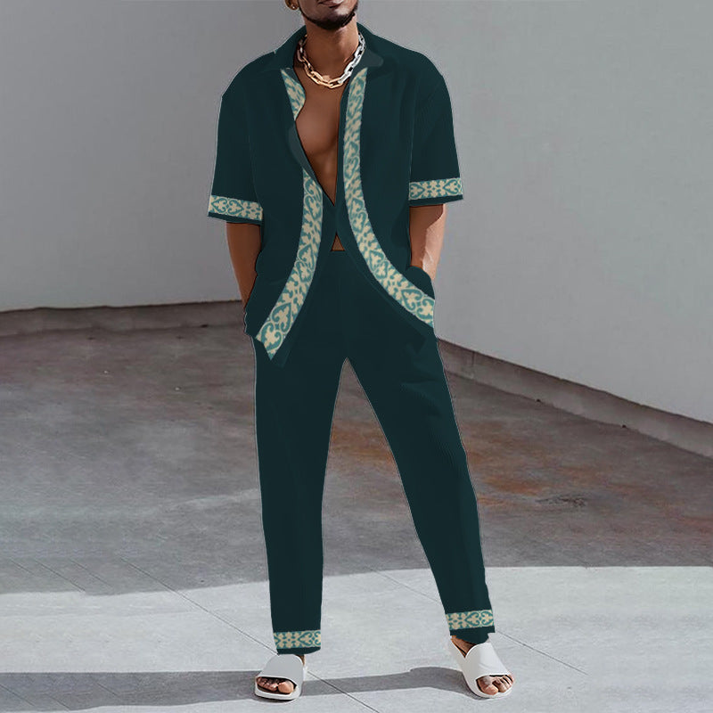 Costume casual multicolore tendance homme manches longues