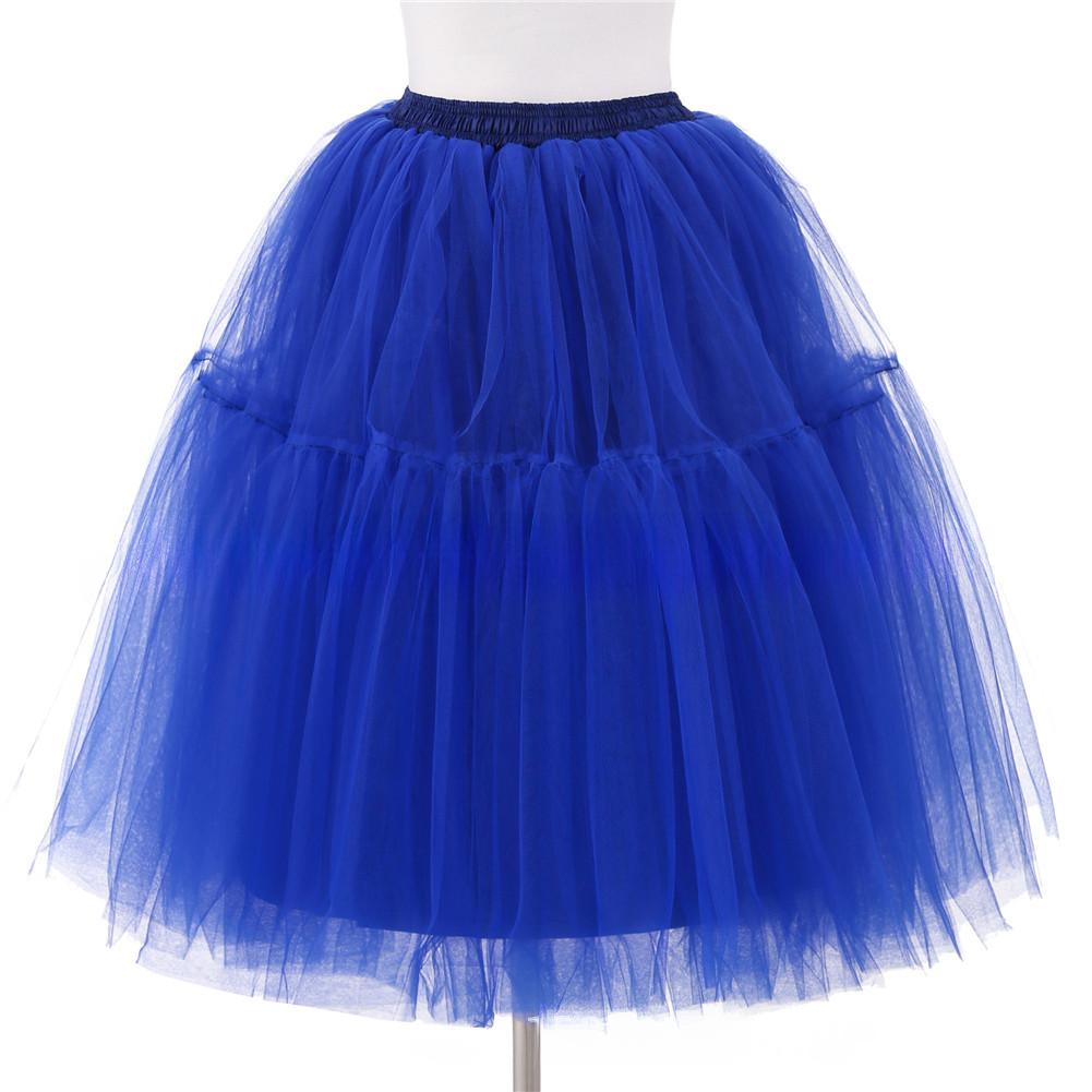 Jupe européenne et américaine à 6 couches Tulle plissée