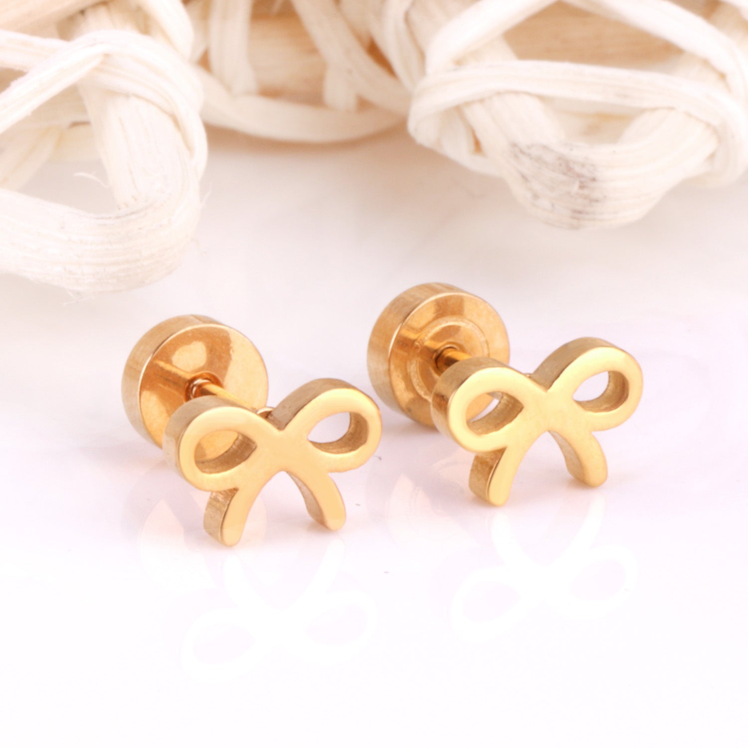 Boucles d'oreilles européennes et américaines à nœuds arc-en-ciel