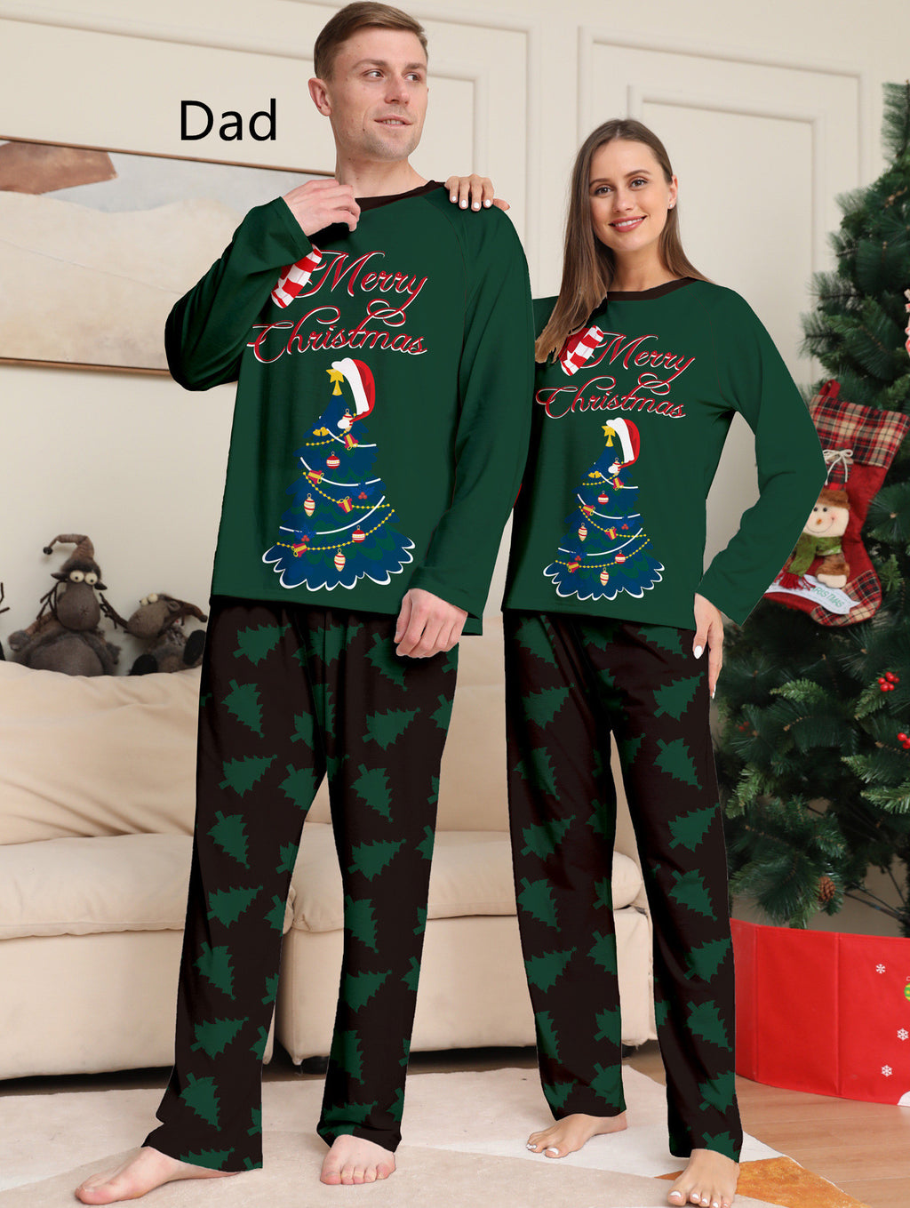 Pyjama à manches longues imprimé sapin de Noël