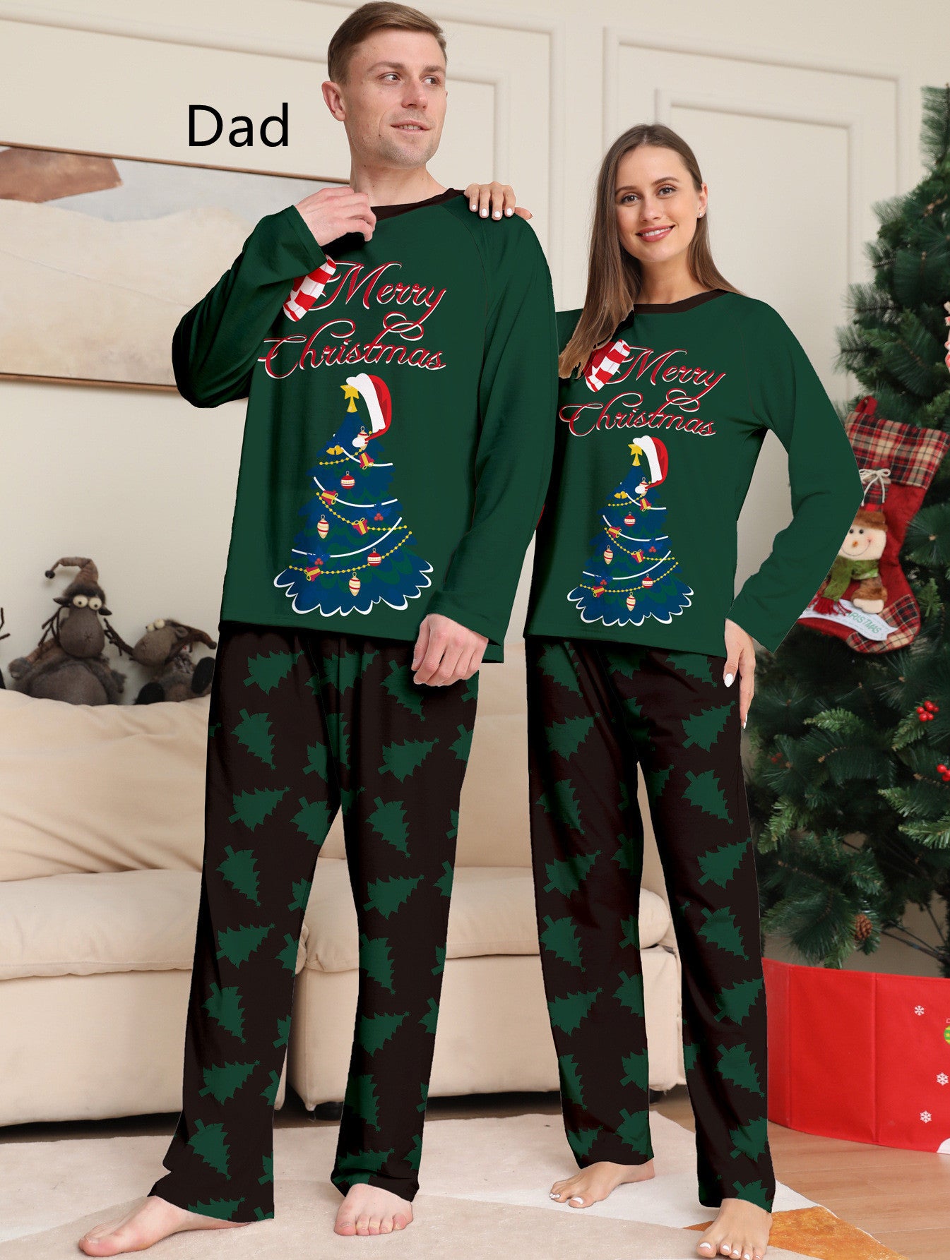 Pyjama à manches longues imprimé sapin de Noël