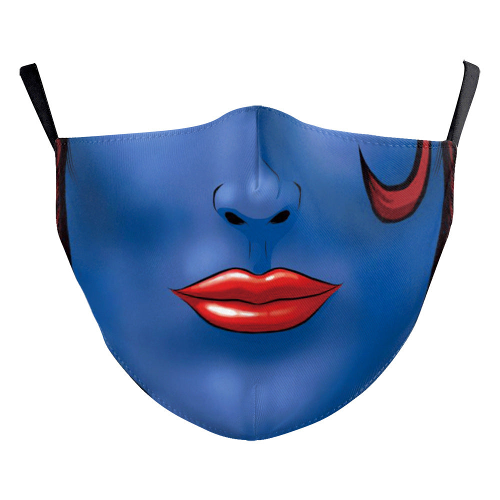 Crâne d'Halloween Impression numérique drôle Masque de poussière double couche
