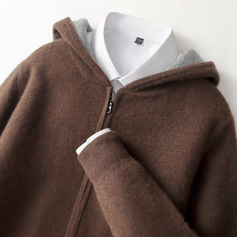 Cashmere Cardigan à capuche casual pour hommes