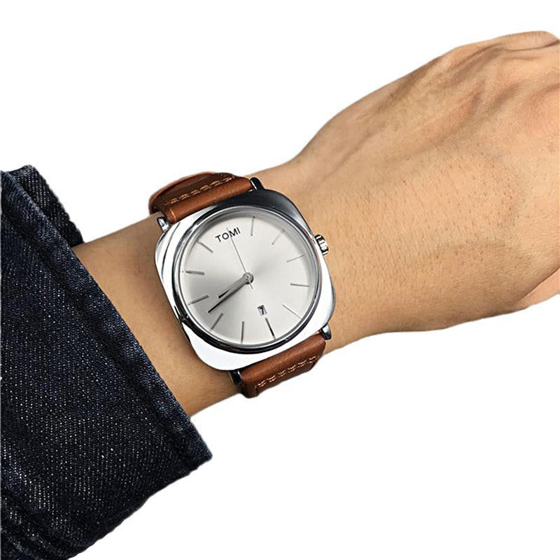 Calendrier carré Montre de mode pour hommes d'affaires