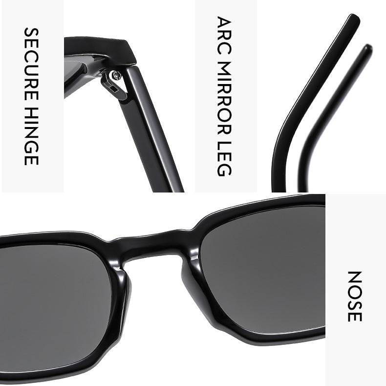 Square Retro Internet Street Shooting Avancé Simple Trendy Lunettes de soleil