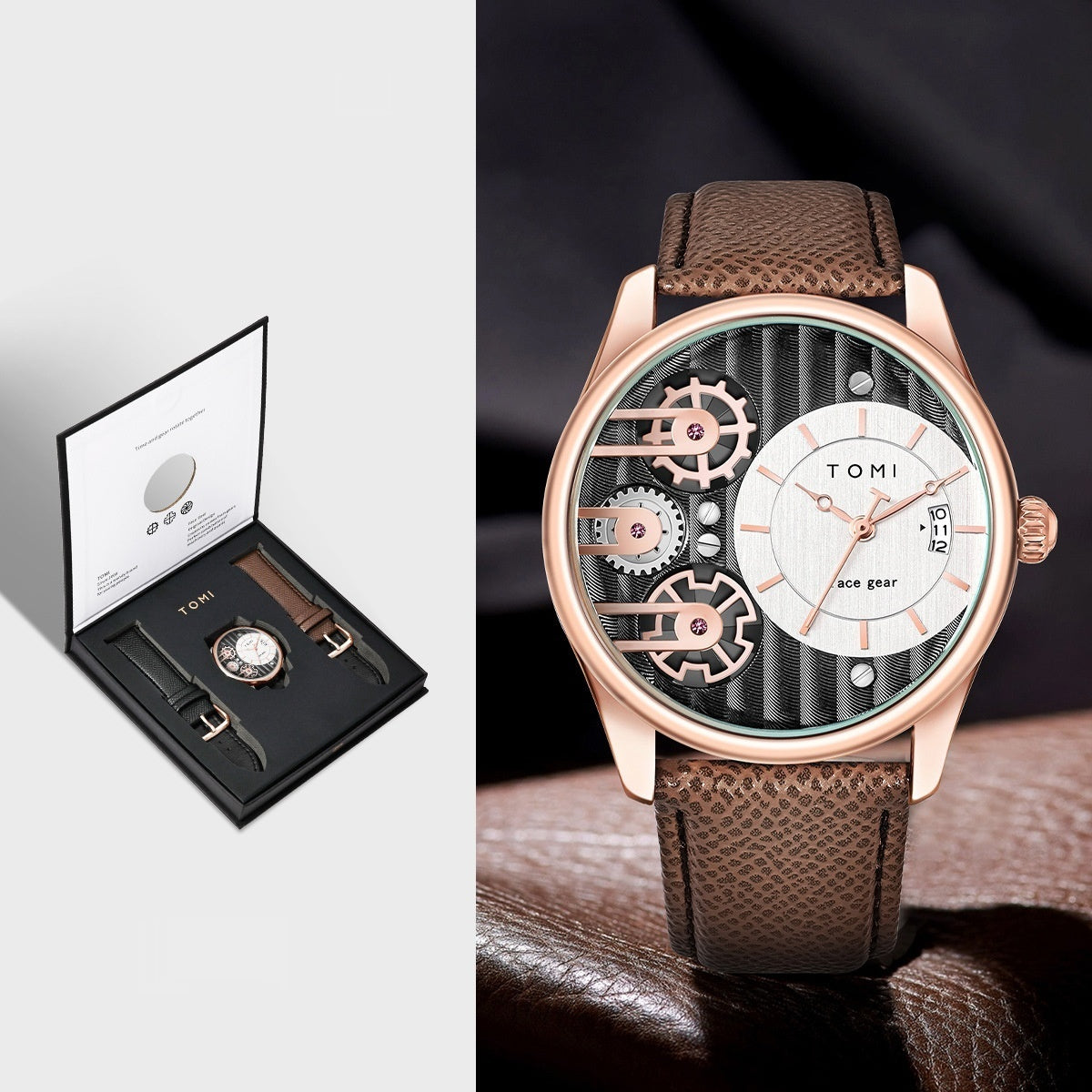 Quartz European Style Hollow-out boîte cadeau Montre étanche