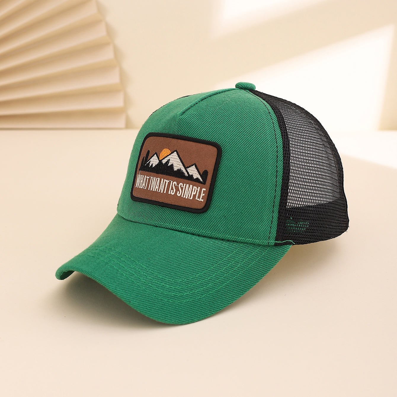 Patchwork homme Sunset Mountain Mesh Casquette de baseball