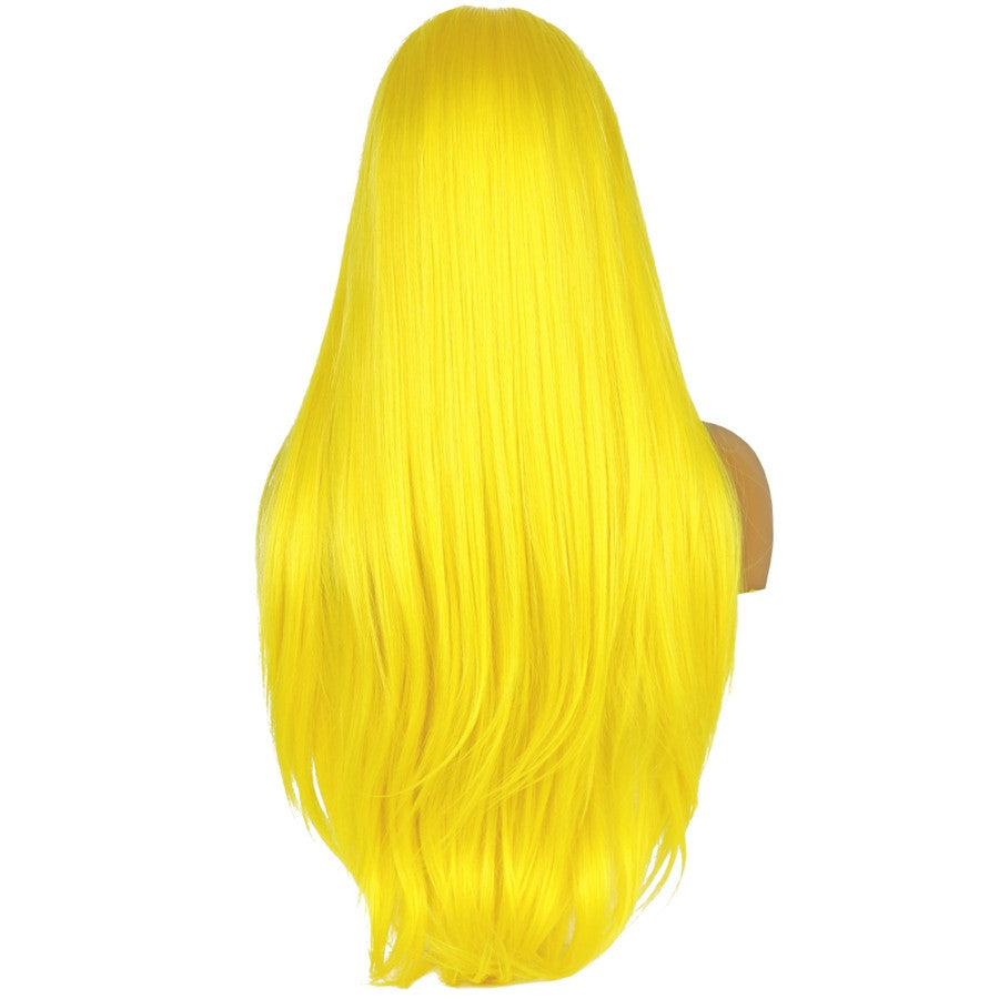 Mode Femme Jaune Haute Température Tête en soie