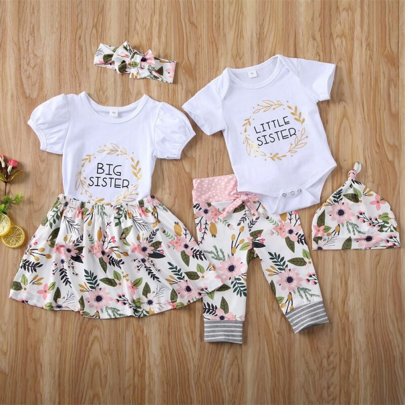 Parent-enfant Soeur Vêtements Vêtements pour enfants Lettre Impression Manches longues Manches courtes