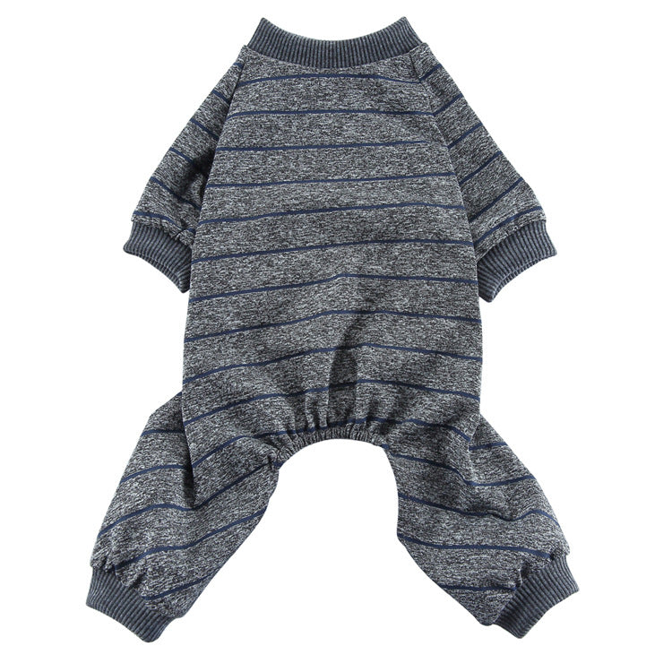 Vêtements de chien d'été rayés maison Pajamas Mince