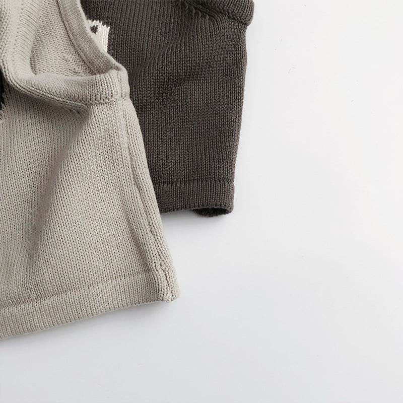 Printemps et automne Veste sans manches Jacquard Coton tricoté