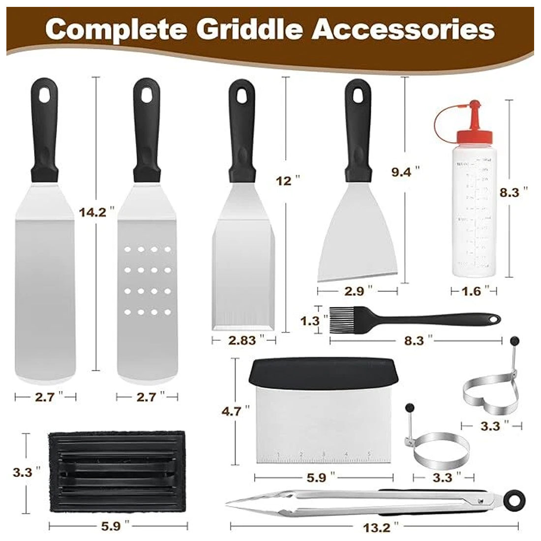 14 Pcs Professional en acier inoxydable Grill outils ensemble barbecue Accessoires UK