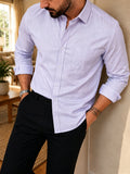 Chemise classique à manches longues pour homme avec poche unique
