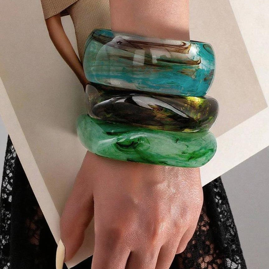 Macaron Ombre Acrylique Ocean-Thème Bracelet