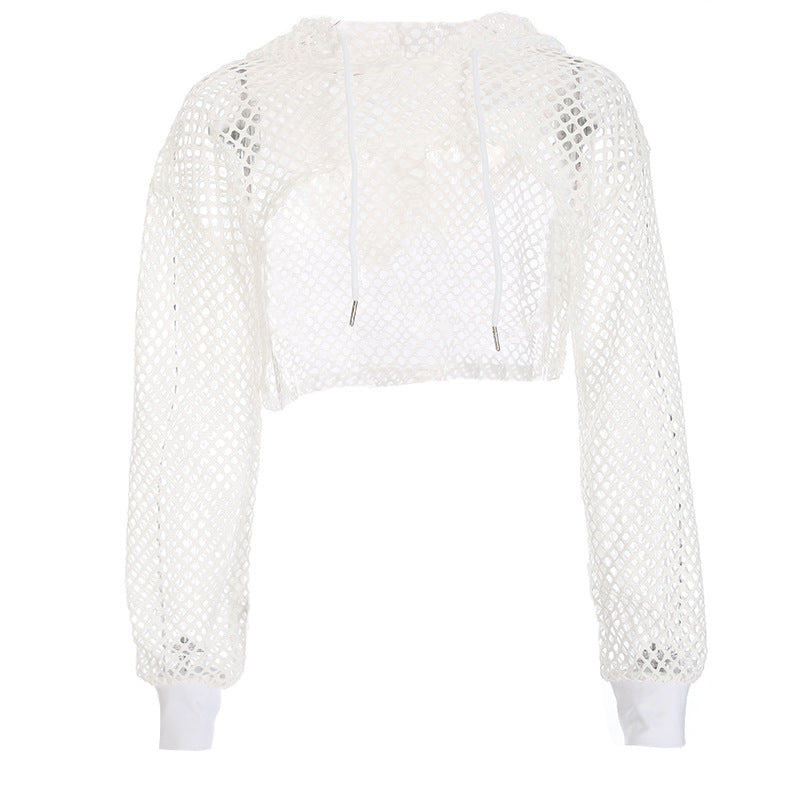 Produit Mesh Hollow Lace-up Sunscreen Blouse T-shirt femme