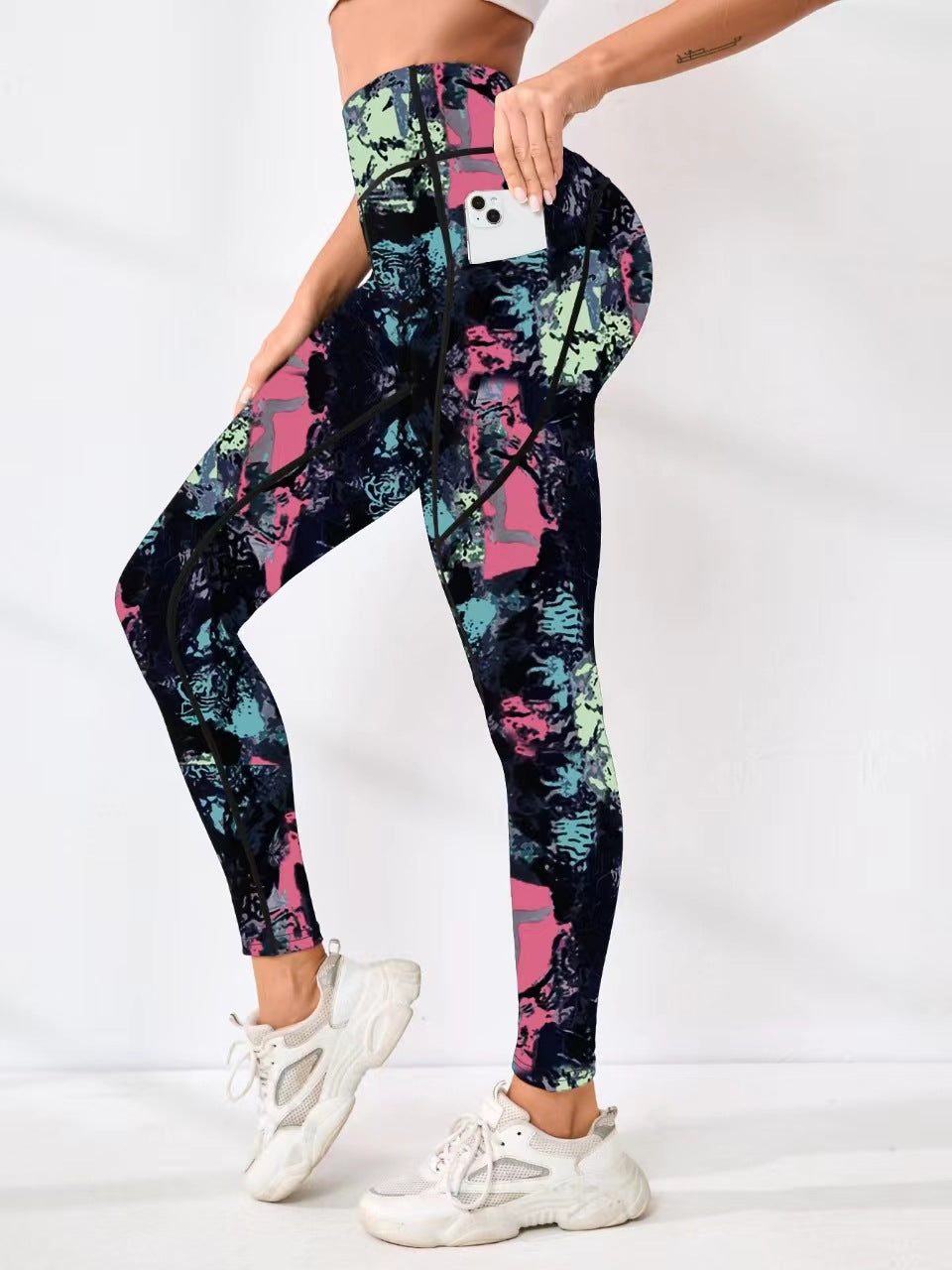 Pantalon de yoga Leggings haute vitesse de vente chaude Fitness Européen et américain impression numérique B