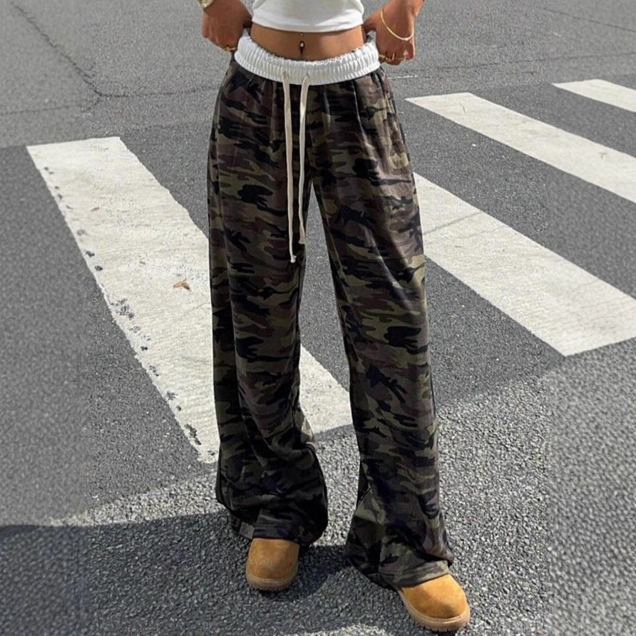 Pantalon de longue durée en drapée rétro pour femmes