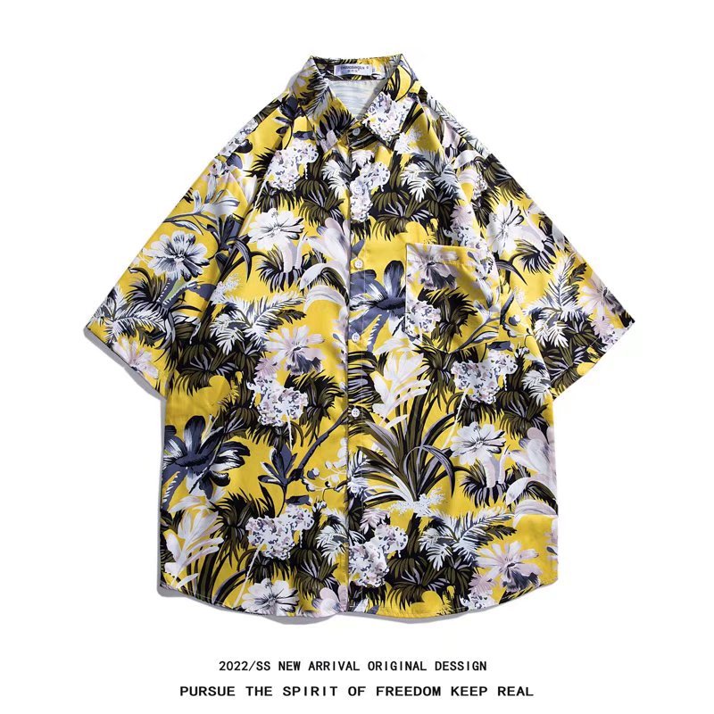 Chemise à manches courtes de plage hawaïenne pour hommes