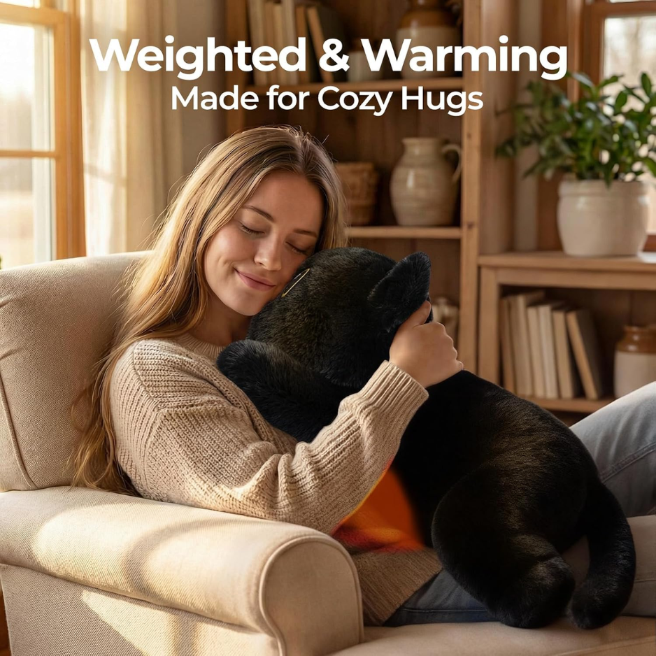 En peluche de chat noir pondérée