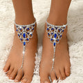 Style Eco-friendly Hollow Strass Flower Anklet Mode Summer Beach Vacances Style Foo