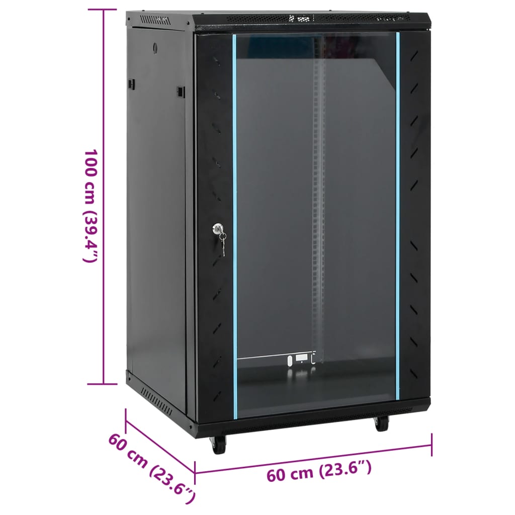 18U Cabinet réseau sur roues 19" IP20 60x