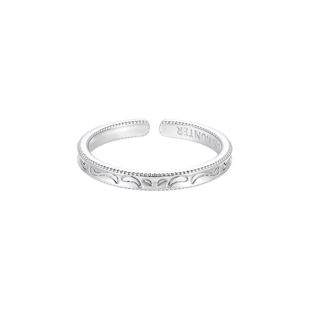 Trois lignes horizontales Bijoux Iris Fleur Anneau Lumière Titanium Dentelle Hollow Maillard Lumière
