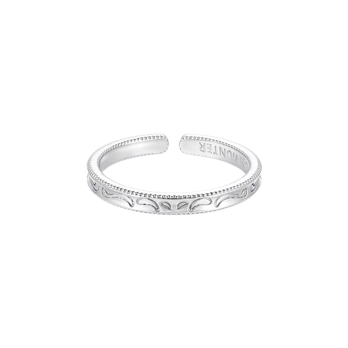 Trois lignes horizontales Bijoux Iris Fleur Anneau Lumière Titanium Dentelle Hollow Maillard Lumière