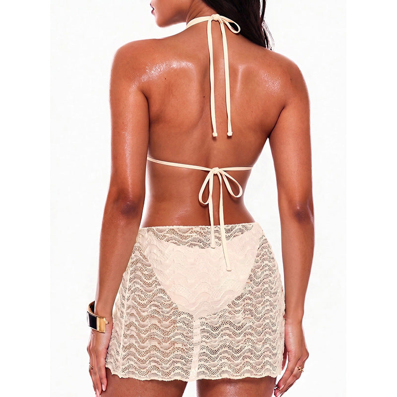 Maillot de bain à trois parties avec jupe