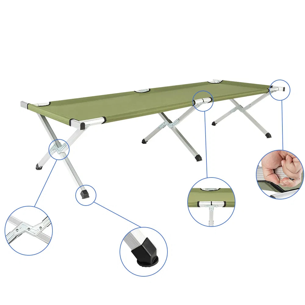 [Ancien code : 27860141]RHB-03A Lit de camping pliable portable avec sac de transport Army Green