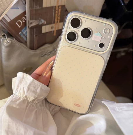 Support de style mignon avec un design de chalet transparent Polka-dot
