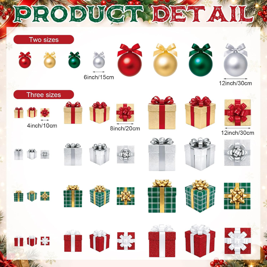Décorations de plafond suspendu de Noël Balle et boîte cadeau Cutout