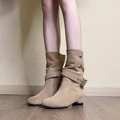 Femmes Vintage Slouchy Faux Suede Bottes de cheville matching Daily