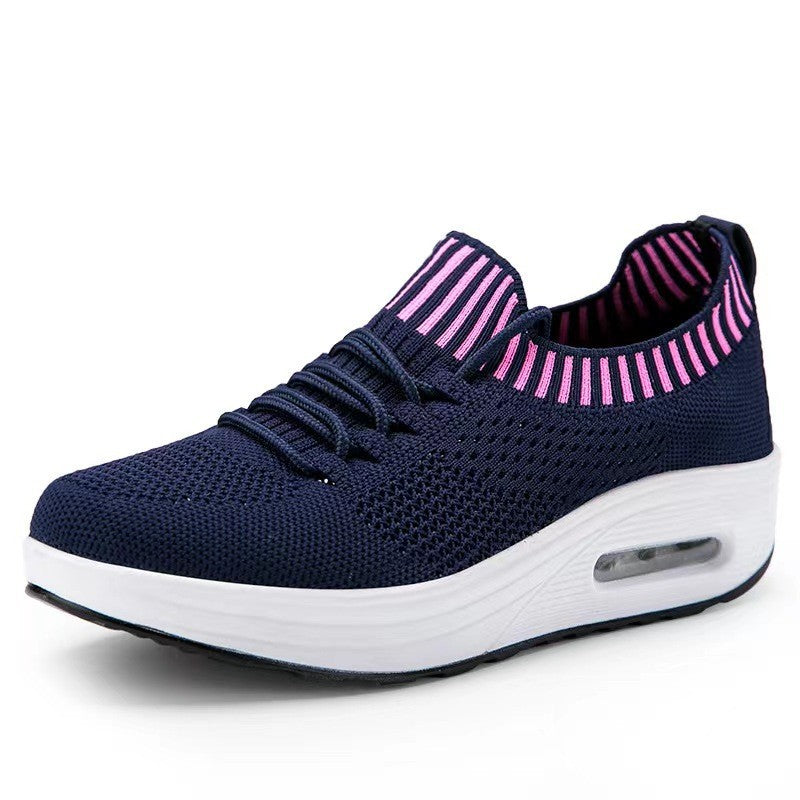 Mesh Coussin d'air bas-top épais fond femelle Mesh surface respirable chaussures