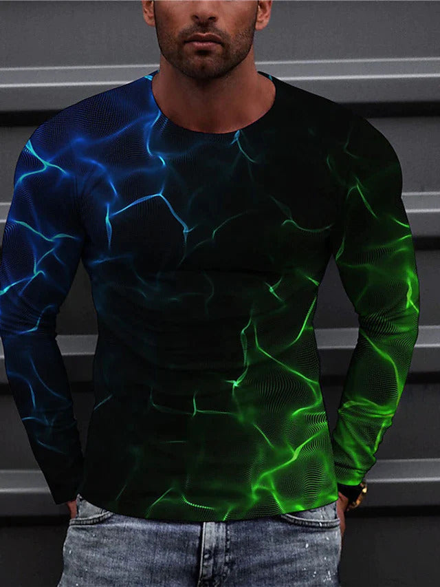 Manches longues hommes T-Shirt en bas Col rond