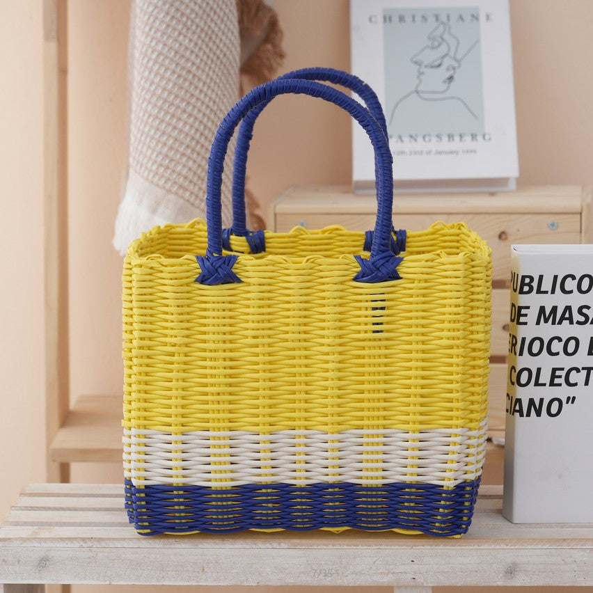 Panier de rangement en plastique portatif