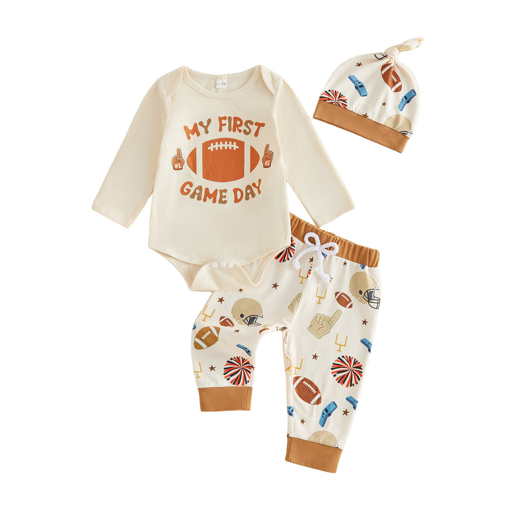 Tee-shirt en coton à manches longues pour bébé et tout-petit avec une impression rugby