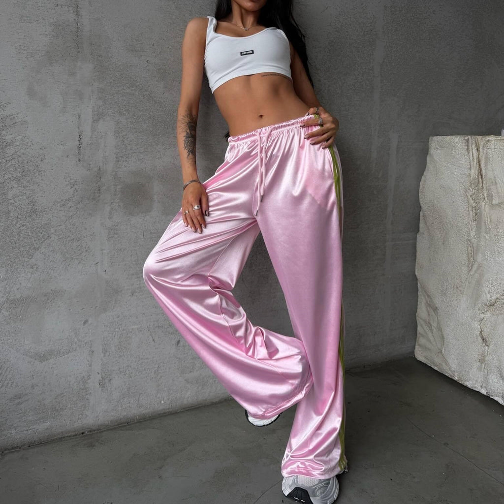 Casual Street-style Lace-up Pantalons à trois rayures