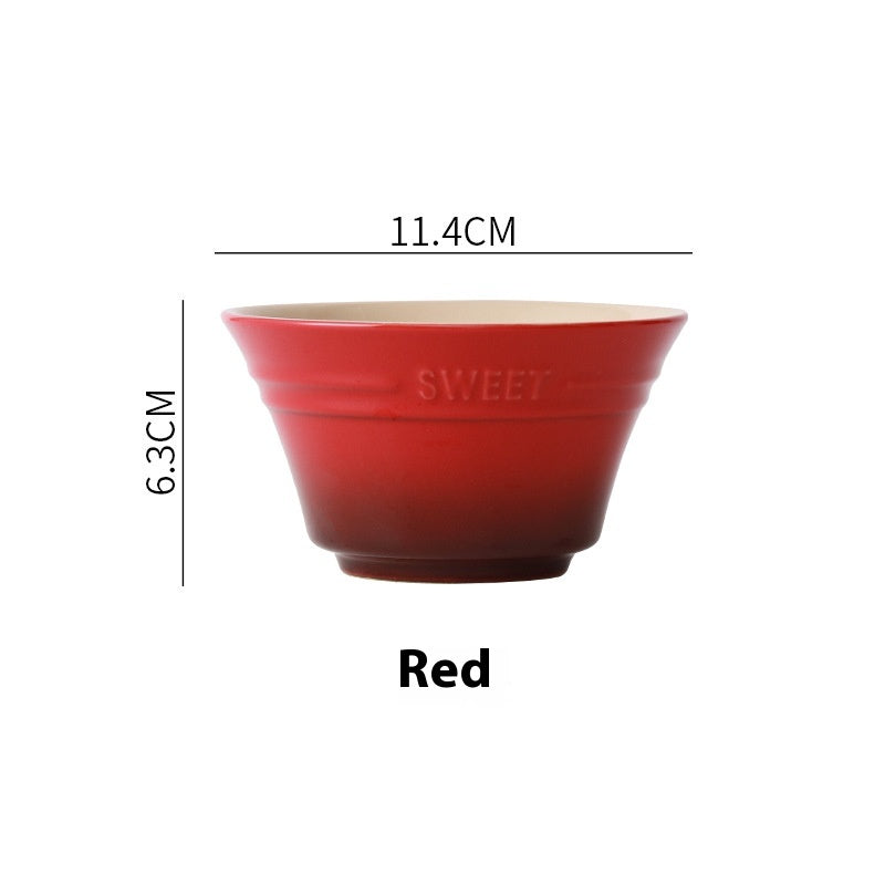 Colorful Gradient Céramique 45 pouces Bamboo Hat Rice Bowl Creative Home