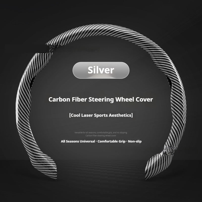 Tout-en-un Laser-Cut Carbon-Fibre Pattern Non-Slip Ultra-Thin Chapeau de volant