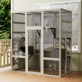 62,6" Maison de chat en bois d'extérieur gris Grand Catio