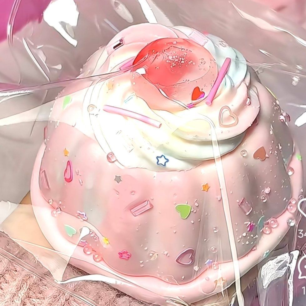Grand pudding aux fraises crémeuses Silicone Stress-Relief Toy
