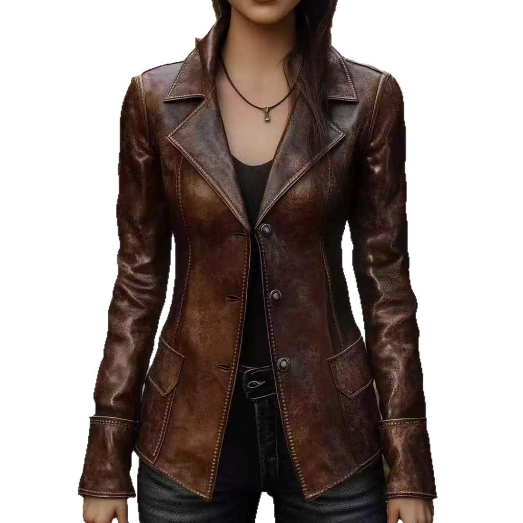Chapeau de veste en cuir Retro Cool Biker Chic
