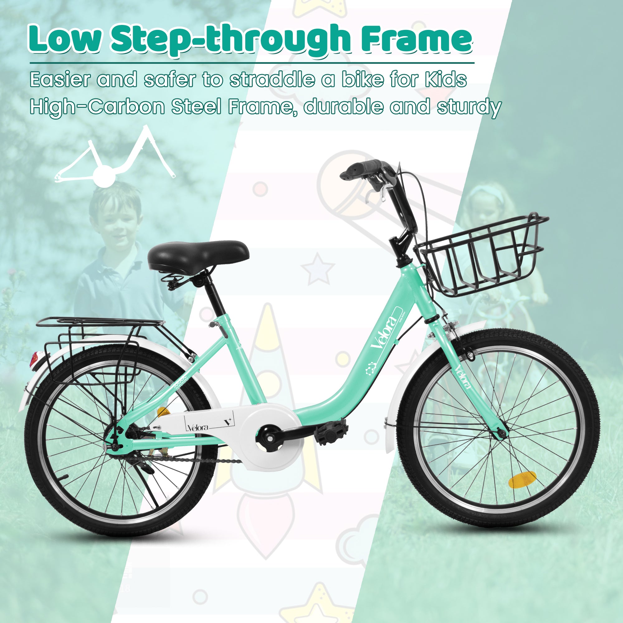 A20182 Vélo enfant de 20 pouces pour garçons et filles
